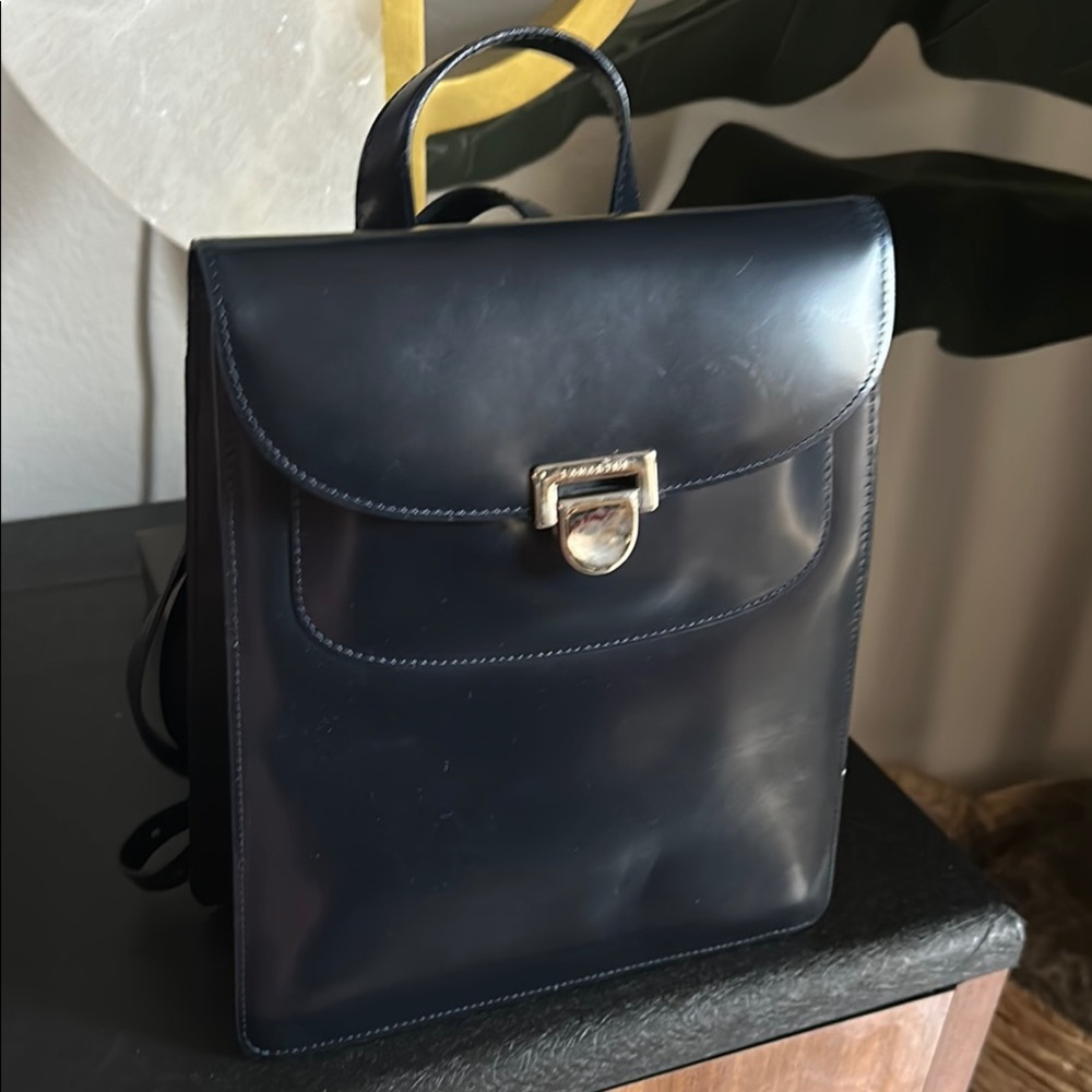 Elegant Black Lamarthe Leather Backpack